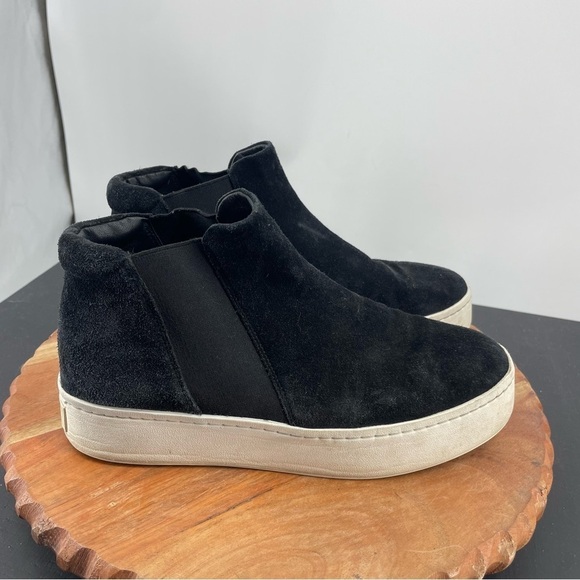 Vince Wade Black Suede High Top Platform Chelsea Sneakers 8 - Picture 1 of 6